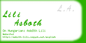 lili asboth business card