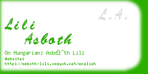 lili asboth business card